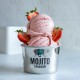 Pasta Mojito Fresa Bigatton — presentación de helado en copa con fresas