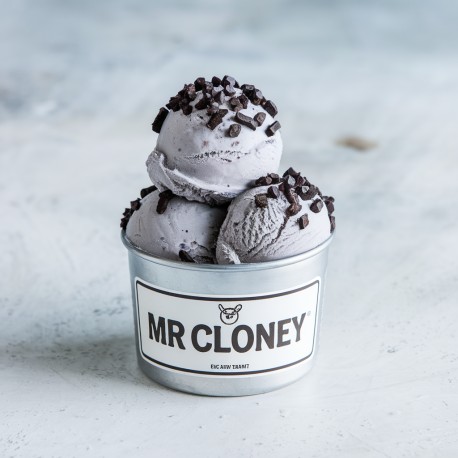 Pâte aromatisante Mr Cloney Bigatton — glace Mr Cloney en coupe avec éclats de chocolat