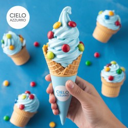 Helado en cono sabor pitufo para niños – pasta semielaborada Azzurro C 3 kg Bigatton
