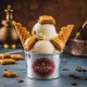 Baklava-Aromapaste Bigatton — Eispräsentation im Becher
