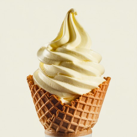 Soft Vanilla 500 Bigatton — gelado soft de baunilha em cone