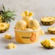 Pâte aromatisante Ananas Bigatton — glace à l’ananas en coupe avec morceaux d’ananas