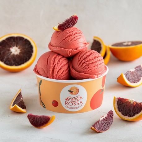 Blutorangen-Aromapaste Bigatton - Blutorangeneis im Becher