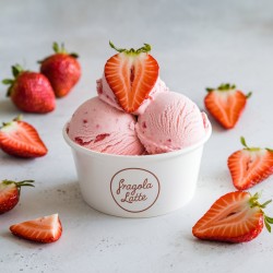 Pasta aromatizzante Fragola Latte Bigatton - gelato fragola latte in coppetta