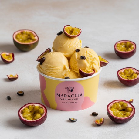 Pasta aromatizante Maracuyá Passion F 3 kg Bigatton — helado de maracuyá en vaso