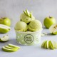 Pasta aromatizante Maçã Verde Bigatton — gelado de maçã verde em taça com maçãs verdes inteiras e gomos de maçã