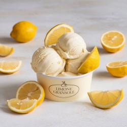 Pâte aromatisante Citron Gransole Bigatton - glace au citron en coupe avec tranches de citron
