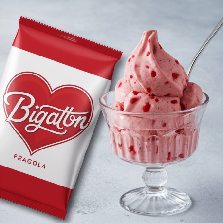 Pronto Ice Fresa Bigatton — presentación en copa con envase