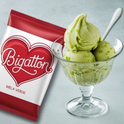 Pronto Ice Mela Verde Bigatton — glace à la pomme verte en coupe en verre avec emballage