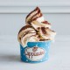 Cappuccino flavoring paste Bigatton — gelato in cup with cocoa powder