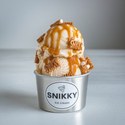 Pasta aromatizzante Snikky Bigatton — presentazione gelato in coppetta