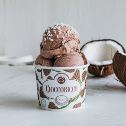 Cioccoricco-Aromapaste Bigatton — Eispräsentation im Becher