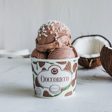 Cioccoricco-Aromapaste Bigatton — Eispräsentation im Becher