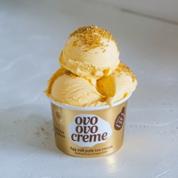 Pasta aromatizzante Ovo Ovo Creme Bigatton — gelato servito in coppetta