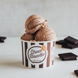 Choco Biscotto Paste Bigatton — ice cream presentation in cup
