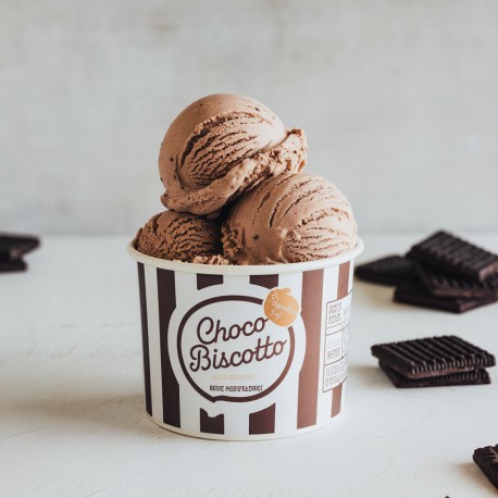 Choco Biscotto Paste Bigatton — ice cream presentation in cup