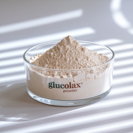 Bigatton Glucolax Pulver — Glucolax-Pulver in Schale präsentiert