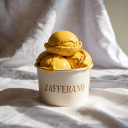 Bigatton Saffron flavoring paste — saffron ice cream in cup