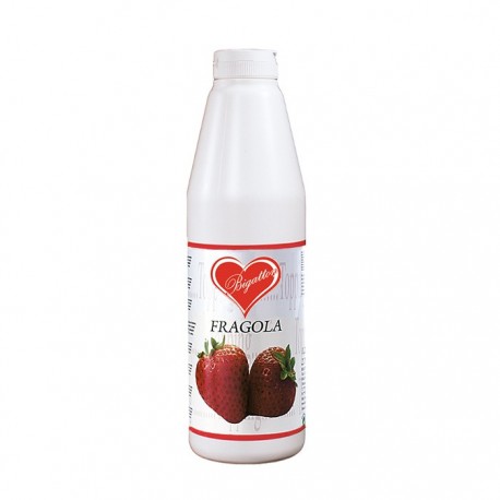 Bigatton 10N strawberry topping 1 kg bottle – front view