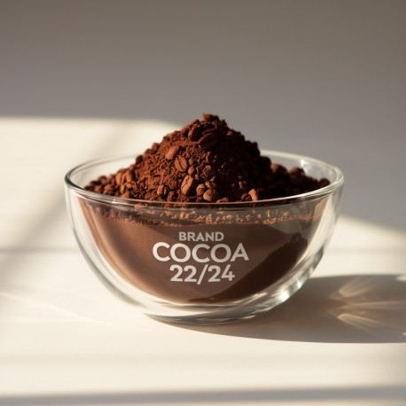 Bigatton Cocoa Cacao Superpremium — Kakaopulver in Schale präsentiert