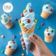Cornet de glace saveur Schtroumpf pour enfants – Pâte semi-finie Azzurro C Bigatton