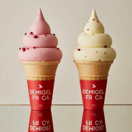 Neutro Gelateria Demigel HR CA – gelado montado em cone – Bigatton