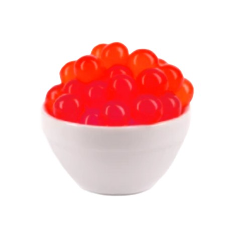 Popping Bobas Fraise Bigatton — présentation en coupelle