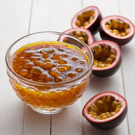 Variegato Fruit de la Passion Bigatton — en coupe avec fruits de la passion
