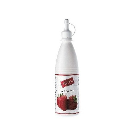 Mini Strawberry Topping 350 g Bigatton — front view product bottle with dosing cap